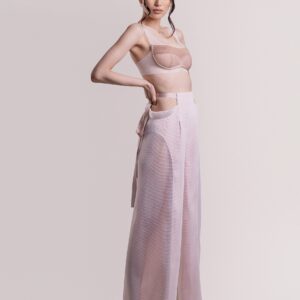 High-waisted mesh pants