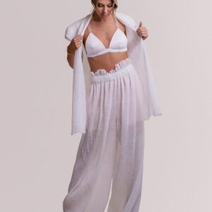 Pleated high-waisted wide-leg pants