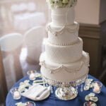 White Imprint Wedding Cake